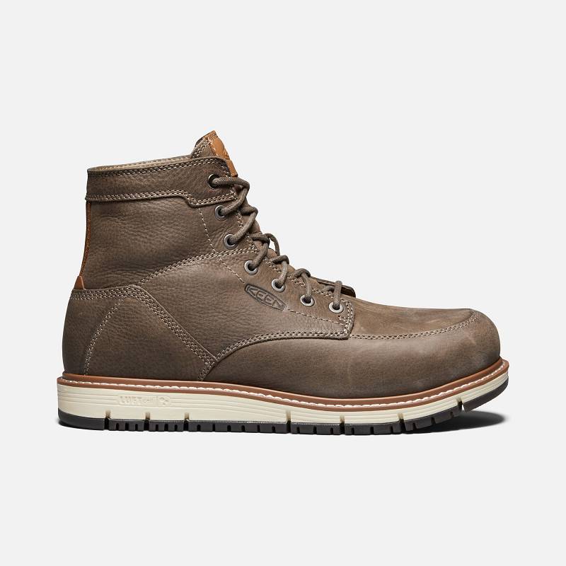 Keen San Jose 6" Aluminum Toe Arbeitsschuhe Herren DE-85470 Falcon/Caramel Cafe - Keen Herrenschuhe